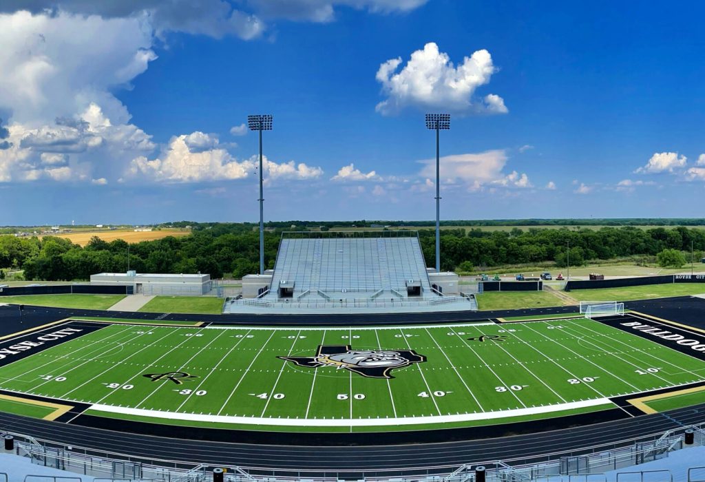 Royse City ISD synthetic turf football field replacement by Symmetry Sports Construction.